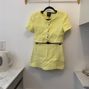 Yellow Knit Two-Piece Set